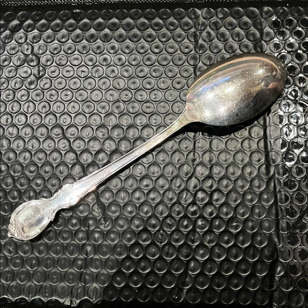 1847 Rogers Bros IS Silver plate slotted serving spoon Silverware Flatware VGUC